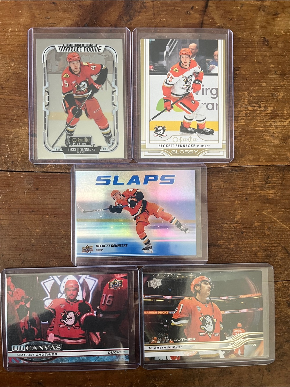 💎 Anaheim Ducks Sennecke/Gauthier (5) card lot 💎
